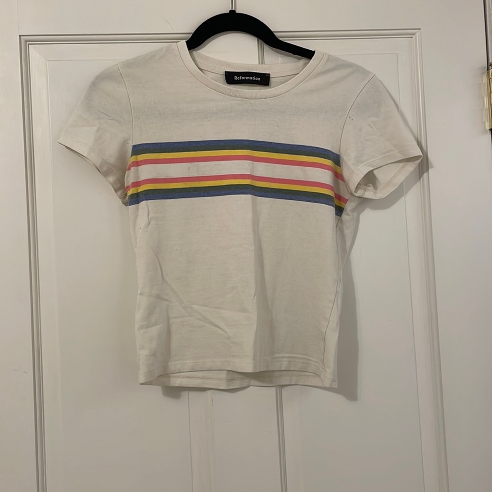 Vintage Reformation Rainbow Striped Tee
